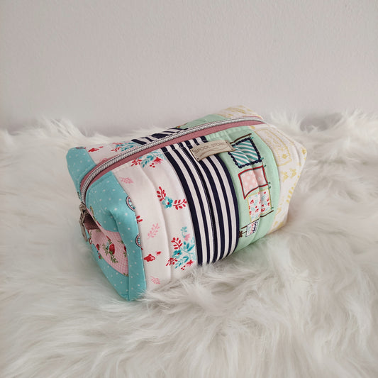 Patchwork makeup bag