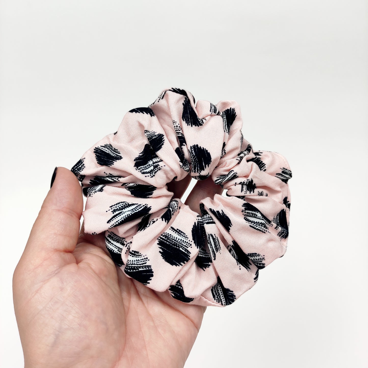 Scrunchie Ροζ Πουά