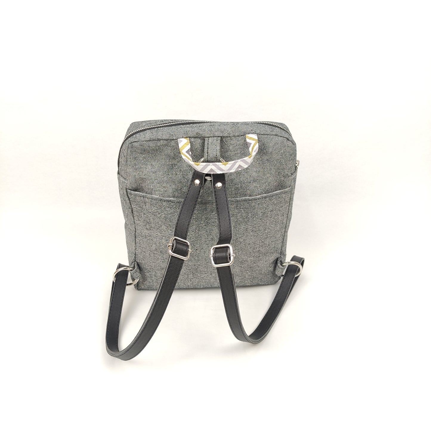 Grey Denim Backpack