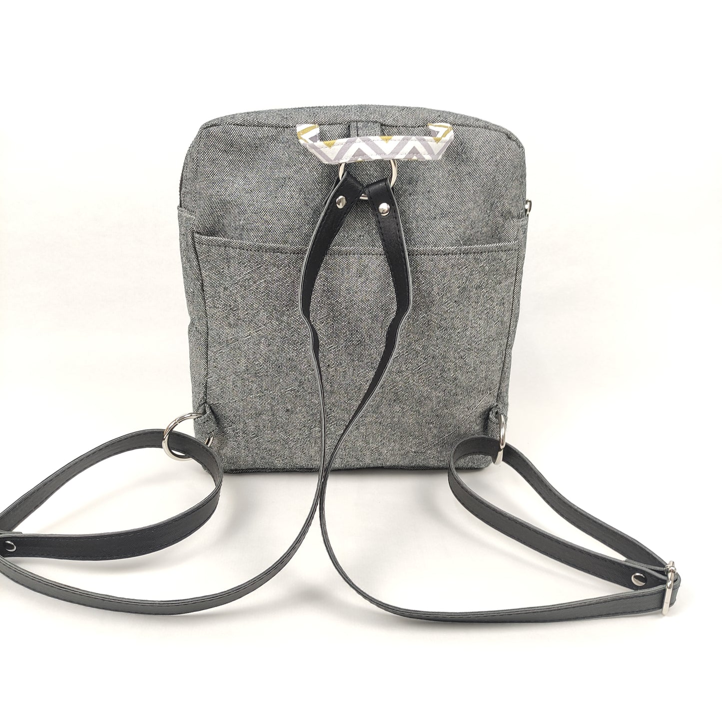 Grey Denim Backpack